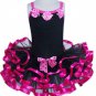 Hot Pink & Black Ruffle Dress (large)