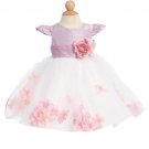 Lilac Silk Tulle Petal Dress (18 months)