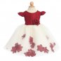 Red Silk Tulle Petal Dress (6 months)