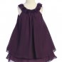 Purple Multi-Layer Chiffon Dress with Roses (2)