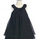 Black Multi-Layer Chiffon Dress with Roses (6)