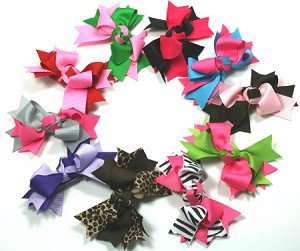 Black & Shocking Pink Boutique Knot Bows