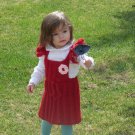 Children's Girls Knit Dress Red - Pamela Dress in Red with Crochet Flower