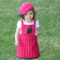 Vesper Baby Hand Knit Hat with Crochet Flower Pink 12-18 Months old