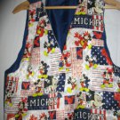 Womens Mickey Mouse Button Front Vest, Red White and Blue, One Size Fits Most