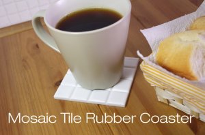 Mosaic Tile Rubber Coaster (White)