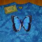 NEW WT COSTA RICA  ZID HOVENGA  BUTTERFLY BLUE TIE DYED T-SHIRT WOMANS S