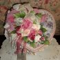Large Heart Shape Victorian Keepsake / Hat Box - Vintage Style