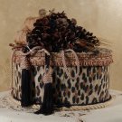 Oval Victorian Keepsake / Hat Box in Leopard Print