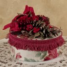 Oval Victorian Keepsake / Hat Box in Waverly Print - Vintage Style