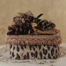 Victorian Keepsake / Hat Box in Leopard Print - Rectangle Vintage Style