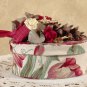 Oval Victorian Keepsake / Hat Box in Waverly Print - Vintage Style