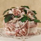 Oval Victorian Rose Keepsake / Hat Box / Trinket Box - Vintage Style - Hand Decorated
