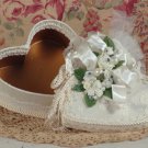 Victorian Keepsake / Trinket / Hat Box - Small Hear t- Vintage Style - Hand Decorated