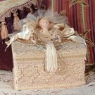 Victorian Keepsake / Trinket / Hat Box - Large Square- Vintage Style - Hand Decorated