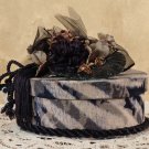Victorian Keepsake / Hat Box in Animal Print - Oval Vintage Style - Hand Decorated