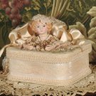 Victorian Keepsake / Trinket / Hat Box - Med Square- Vintage Style - Hand Decorated