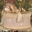 Victorian Keepsake / Trinket / Hat Box - Large Oval- Vintage Style - Hand Decorated