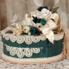 Victorian Keepsake / Trinket / Hat Box - Small Oval - Vintage Style - Hand Decorated
