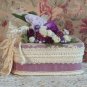 Victorian Keepsake /  Trinket Hat  Box -Lilac Moire - Vintage Style - Handmade
