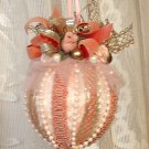 Peach VICTORIAN CHRISTMAS Ornament - Vintage Style - Handmade #2