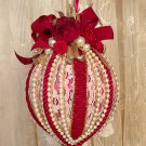 Deep Red VICTORIAN CHRISTMAS Ornament - Vintage Style - Handmade #3