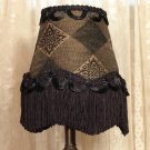 Victorian Lampshade - Black & Tan- SHADE ONLY - Vintage Style - Hand Decorated #28
