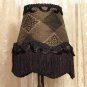 Victorian Lampshade - Black & Tan- SHADE ONLY - Vintage Style - Hand Decorated #28