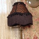 Hand Decorated Victorian Lampshade - SHADE ONLY - LEOPARD Vintage Style- #30