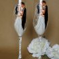 Hand painted Wedding Toasting Flutes Set of 2 Personalized