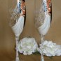 Hand painted Wedding Toasting Flutes Set of 2 Personalized