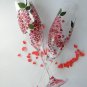 Set of 2 Personalized Champagne glasses Blooming Lilac