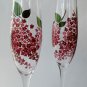 Set of 2 Personalized Champagne glasses Blooming Lilac