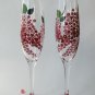 Set of 2 Personalized Champagne glasses Blooming Lilac
