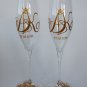 Set of 2 Personalized Champagne glasses Royal initials