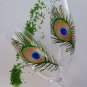 Set of 2 Personalized Champagne glasses Peacock Feather