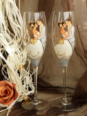 Set of 2 Personalized Champagne glasses Wedding valse