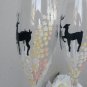 Set of 2 Personalized Champagne glasses Two deers