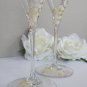 Set of 2 Personalized Champagne glasses Two deers