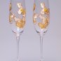 Set of 2 Personalized Champagne glasses Golden and white Butterflies