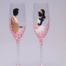Hand painted Wedding Toasting Flutes Set of 2 Personalized