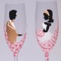 Hand painted Wedding Toasting Flutes Set of 2 Personalized