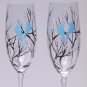 Hand painted Wedding Toasting Flutes Set of 2 Personalized