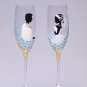 Hand painted Wedding Toasting Flutes Set of 2 Personalized