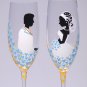 Hand painted Wedding Toasting Flutes Set of 2 Personalized