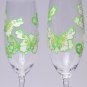 Hand painted Wedding Toasting Flutes Set of 2 Personalized