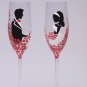 Hand painted Wedding Toasting Flutes Set of 2 Personalized