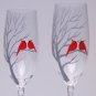 Set of 2 Personalized Champagne glasses Trees and red cardinals