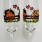 Set of 2 Personalized Champagne glasses Wedding theme Lovely Pigs