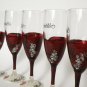 Hand painted bridal shower party champagne glasses